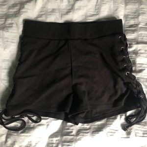 Forever21 high-waisted lace-up shorts